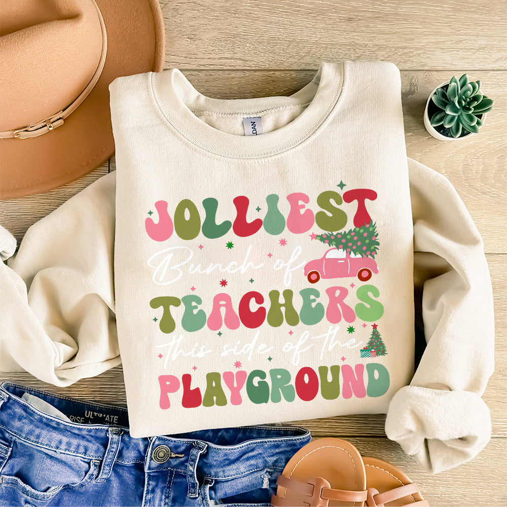 Jolliest Bunch of Teachers Svg Png, Teacher Christmas Svg, Funny Teacher Holiday, Teacher Team Png, Retro XMas Png, Teacher Christmas Png S241 091124