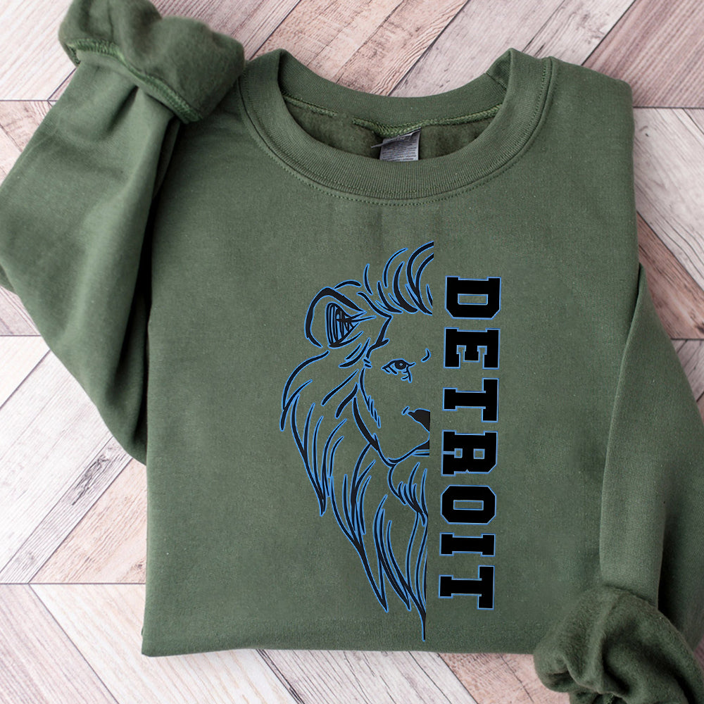 Detroit Football Shirt, Lion Football Shirt, Retro Detroit Football Shirt, Lion Football Gift, Detroit Shirt, Jared Goff, Lions Sweatshirt SP1010 04