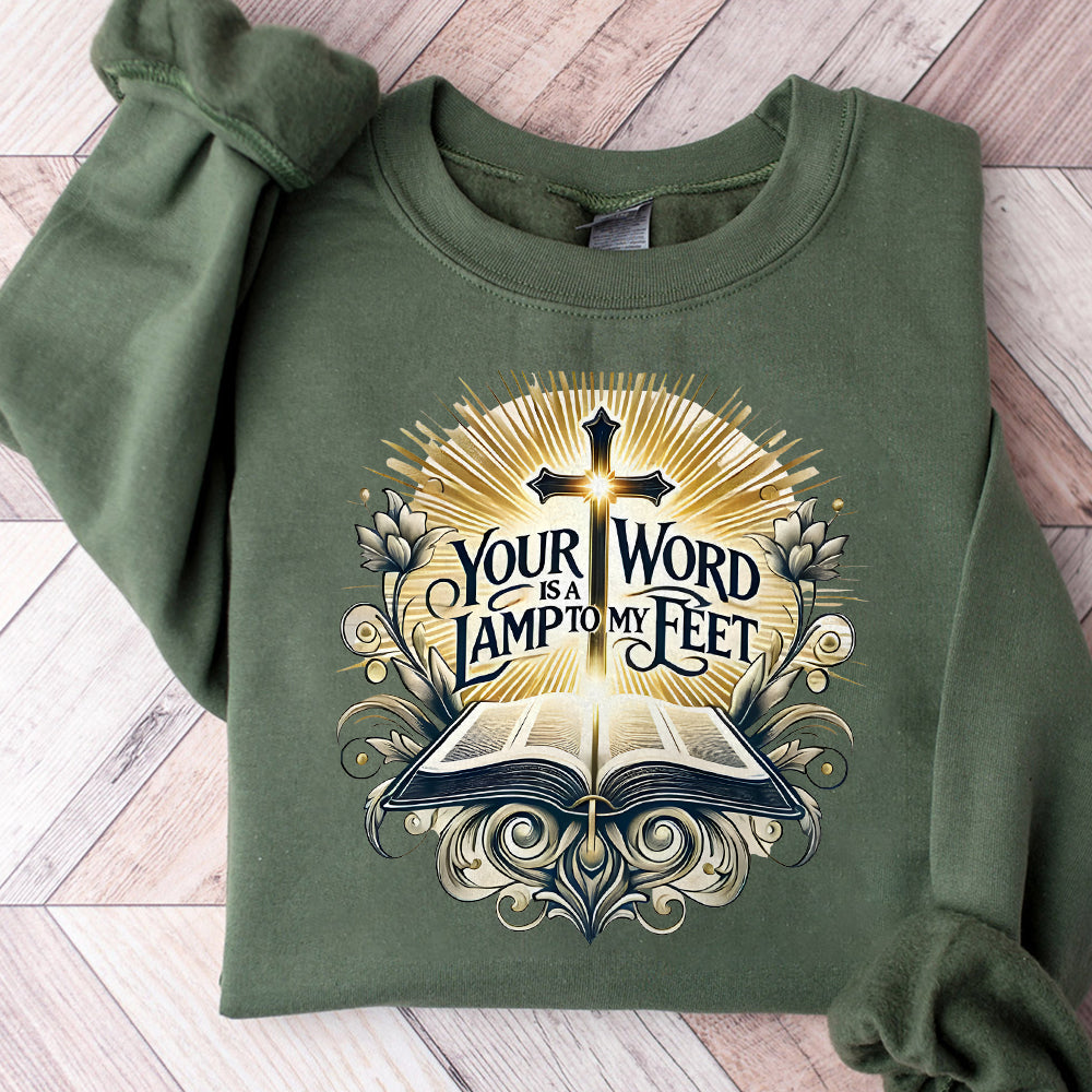 Your Word Is A Lamp To My Feet Png, Png, Christian Christmas Png, Coquette Jesus Christmas Png, Bible Verse Png, Faith Png, Oh Holy Night, S70 BAA