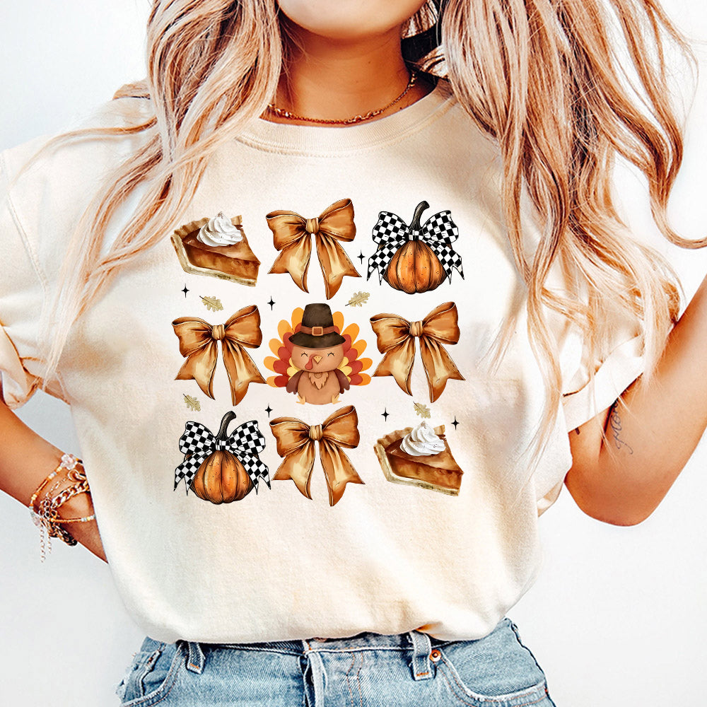 Retro Thanksgiving Png, Retro Fall Pumpkin Bow Png, Fall Coquette Bow PNG, Turkey Png Png, Autumn Girly Png,Girl Autumn Sublimation Design PNG3009 20 NPN