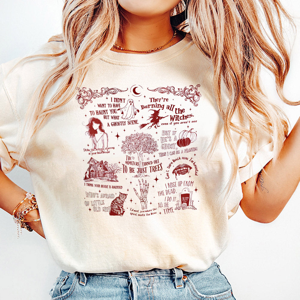 Halloween Songs Png SweatPng Hoodie, Spooky Halloween Symbols & Lyrics, Spooky Halloween, Trendy Lyric Png, Ghost Haunt TPng PNG0810 04 NPN