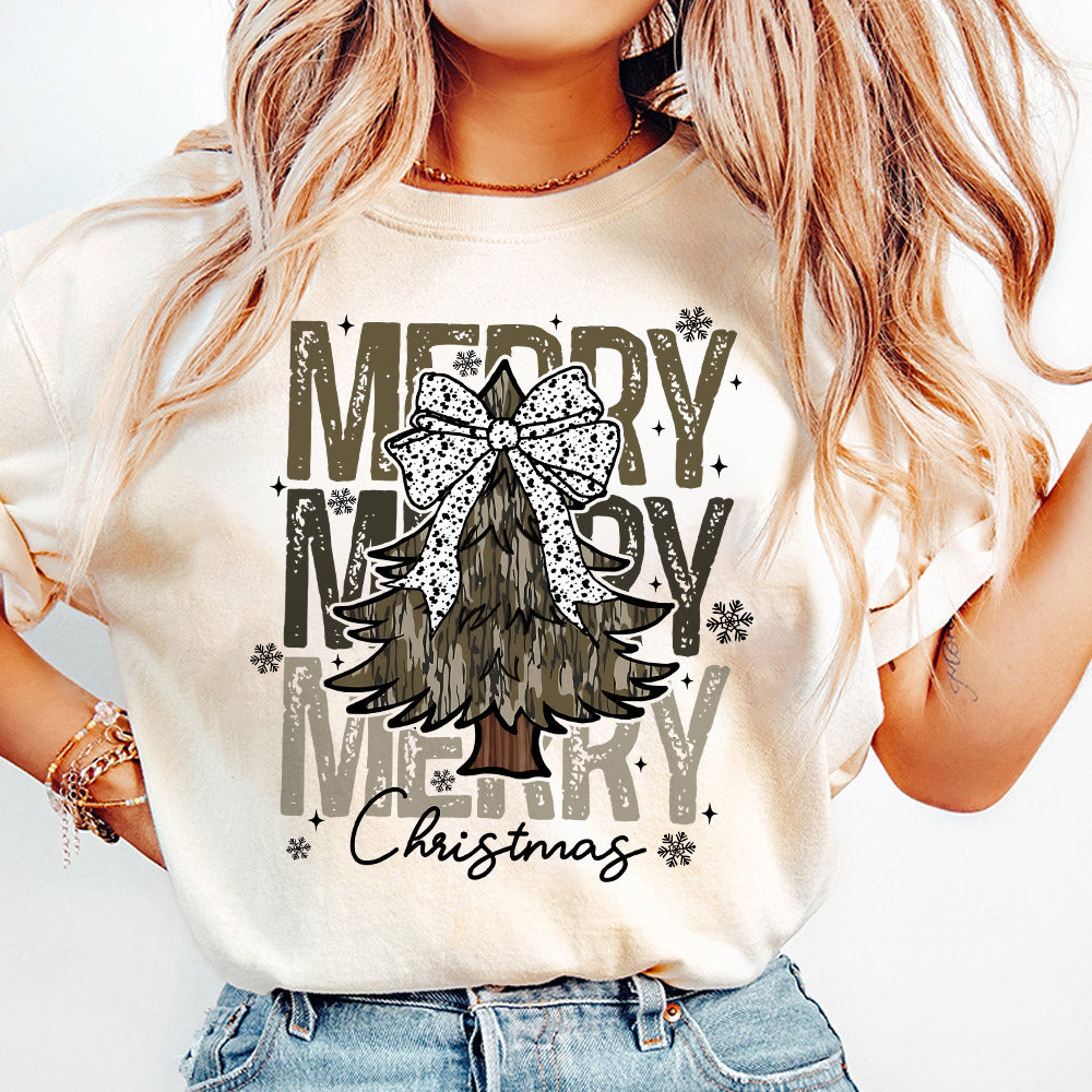 Colorful Coquette Glitter Christmas Tree Png, Girl Camo Merry Christmas Tree Design, Camo Mama Christmas Png, Coquette Bow Dalmatian Dots S38