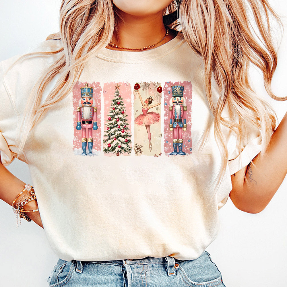 Retro Nutcracker Christmas PNG, Preppy Christmas Png, Holiday Vibes Png, Nutcracker Ballet Png, Christmas Tree, Pink Christmas, Sublimation S170 SNA