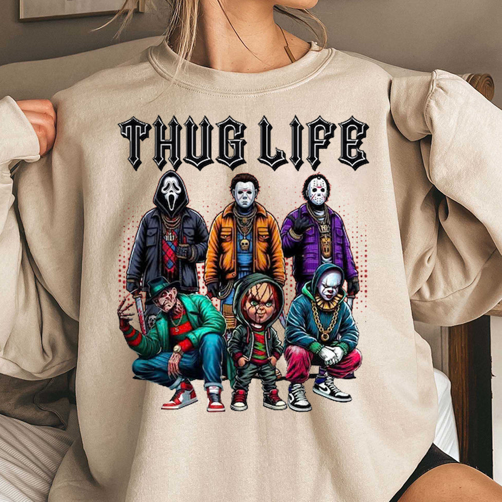 Thug Life Horror Movie Shirt, Friends Horror Characters Shirt, Horror Movie Killers Shirt, Scary Shirt, Halloween Shirt, Friend Horror Shirt  HW2008 07