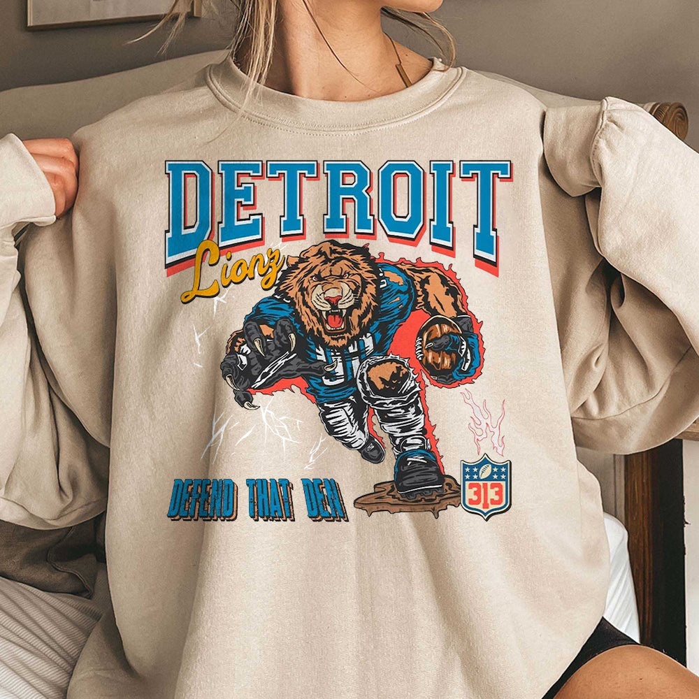 Detroit Lions Vintage Style Retro Inspired Shirt  Detroit Lions Football Hoodie CCC