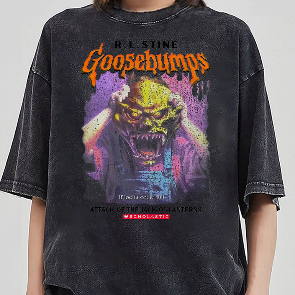 Goosebumps Attack Of The Jack-O'-Lantern s Shirt, One Day At Horror Land Classic R.L.S Sweatshirt, Goosebumps Halloween Shirt CCC