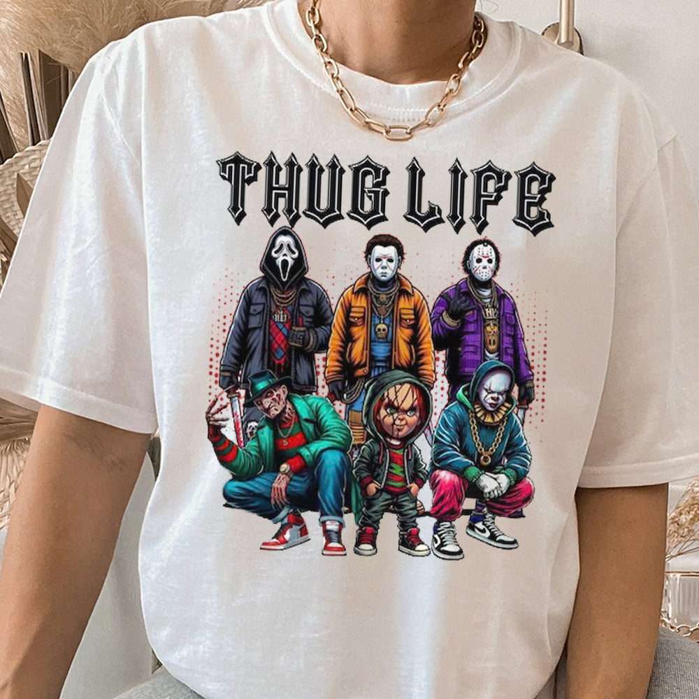 Thug Life Horror Movie Shirt, Friends Horror Characters Shirt, Horror Movie Killers Shirt, Scary Shirt, Halloween Shirt, Friend Horror Shirt  HW2008 07