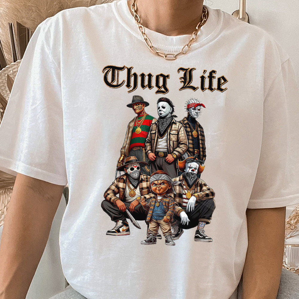 Thug Life Horror Movie Shirt, Halloween Horror Chicano Shirt, Horror Movie Shirt, Halloween Trending Shirt, Gangster Killer Shirt,  EEE