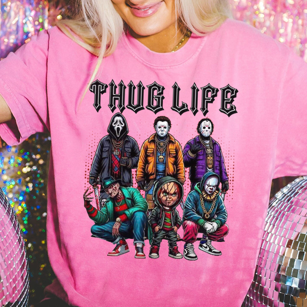 Thug Life Horror Movie Shirt, Friends Horror Characters Shirt, Horror Movie Killers Shirt, Scary Shirt, Halloween Shirt, Friend Horror Shirt  HW2008 07