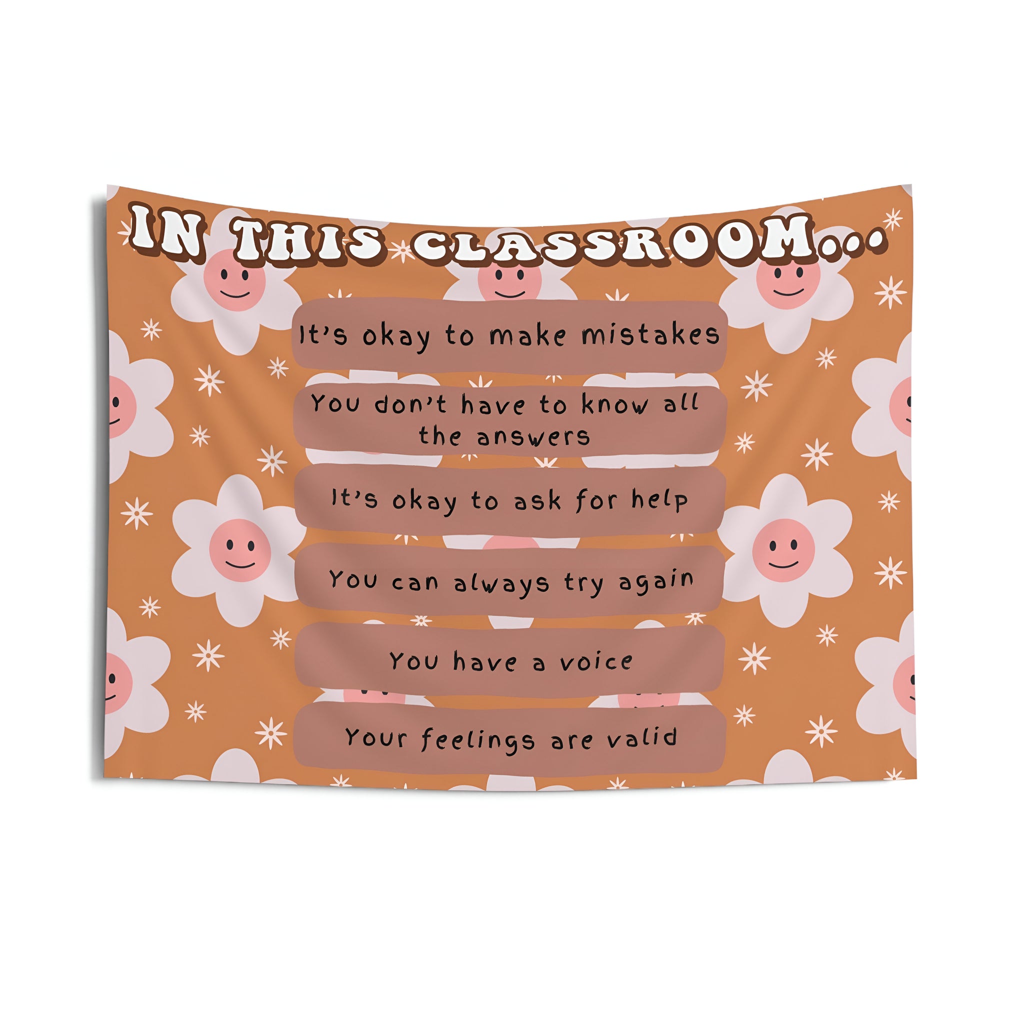 Classroom Tapestry, Teacher Reminders Decor, Neutral class decor, Teacher wall art, Classroom welcome sign Tapes