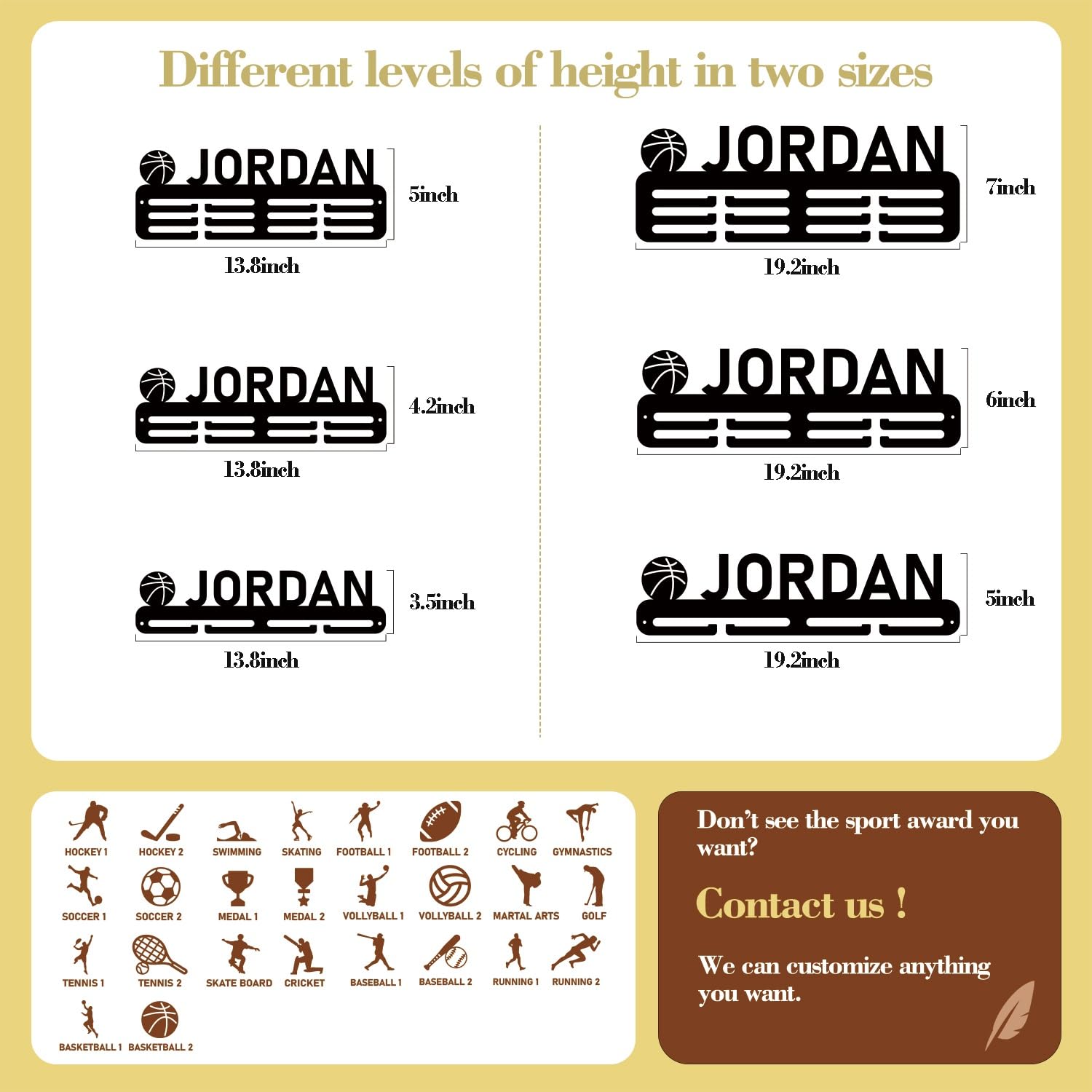 Medal Hanger Display Holder Rack for Awards or Ribbons, Personalized Sports Medal Display, Race Medal Hanger Display Medal Holder for Wall, Custom Trophy and Medal Display Shelf 1 printlight
