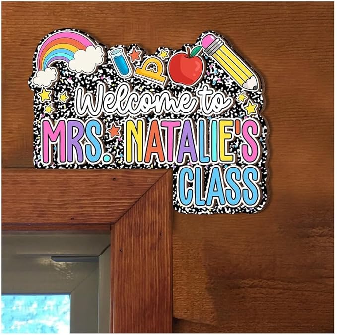 Personalized Classroom 3D Doorframe Corner Sign - Classroom Custom Decor Doorframe Sign - Dot Dalmatian Theme Decor - Custom 3D Back to School Sign Dofra