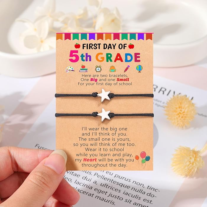 First Day of Pre K/Kindergarten/1st Grade/2nd Grade/3rd Grade/4th Grade/5th Grade/6th Grade Gift, Back to School Bracelet Mommy and MeBracelet3au