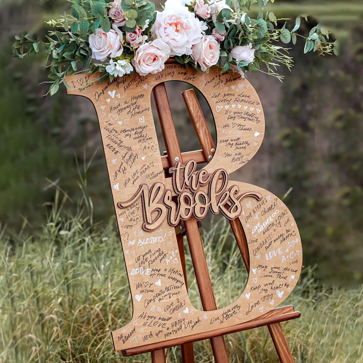 Personalized 3D Wedding Guest Book Alternative, Custom Name Wooden Wedding Family Name Sign, Guest Book Wedding Reception Welcome Sign, Beach/Lawn Wedding Destination Decorations printlight