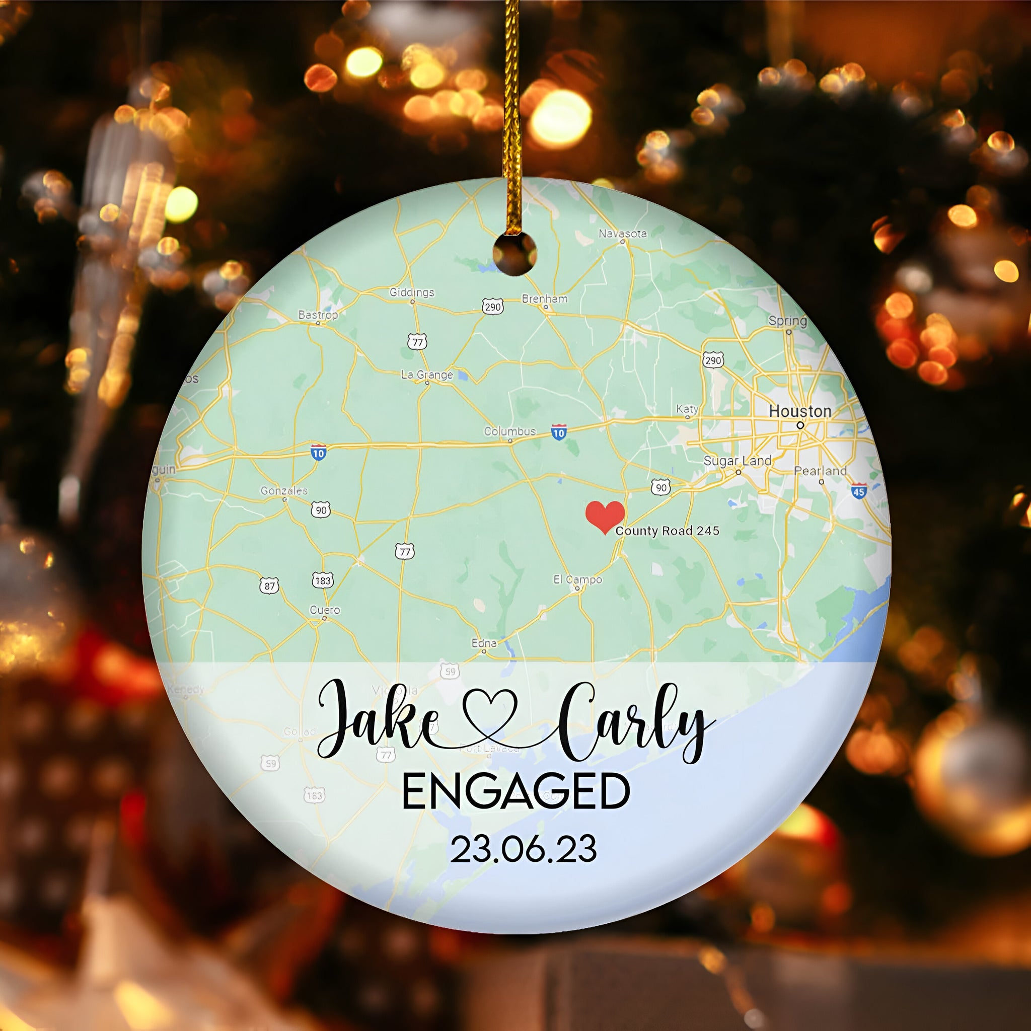 Personalized First Engagement Xmas Ornament 2024 Where We First Met, Custom Photo Our First Christmas As Mr and Mrs 2024 ORN2509