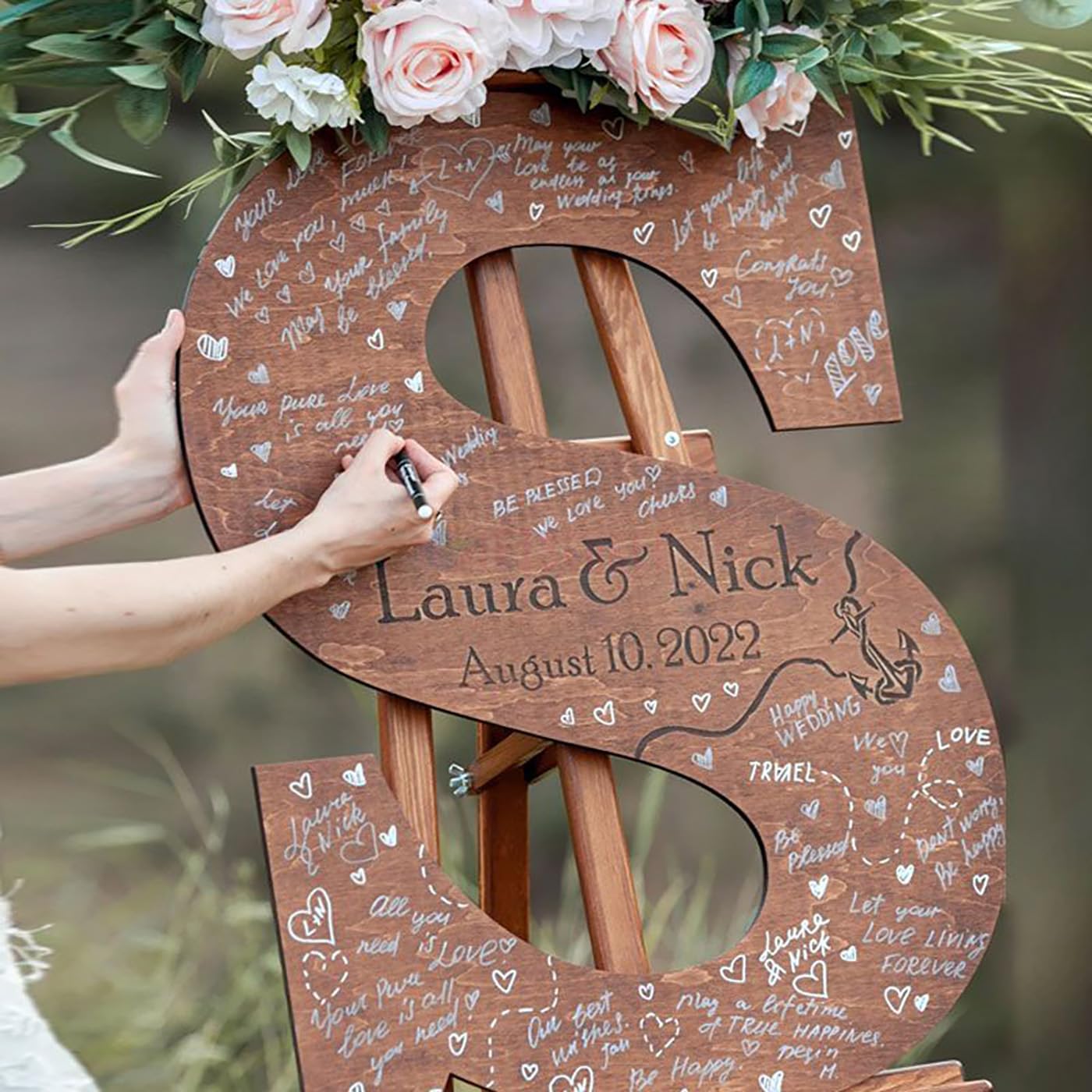 Personalized 3D Wedding Guest Book Alternative, Custom Name Wooden Wedding Family Name Sign, Guest Book Wedding Reception Welcome Sign, Beach/Lawn Wedding Destination Decorations printlight