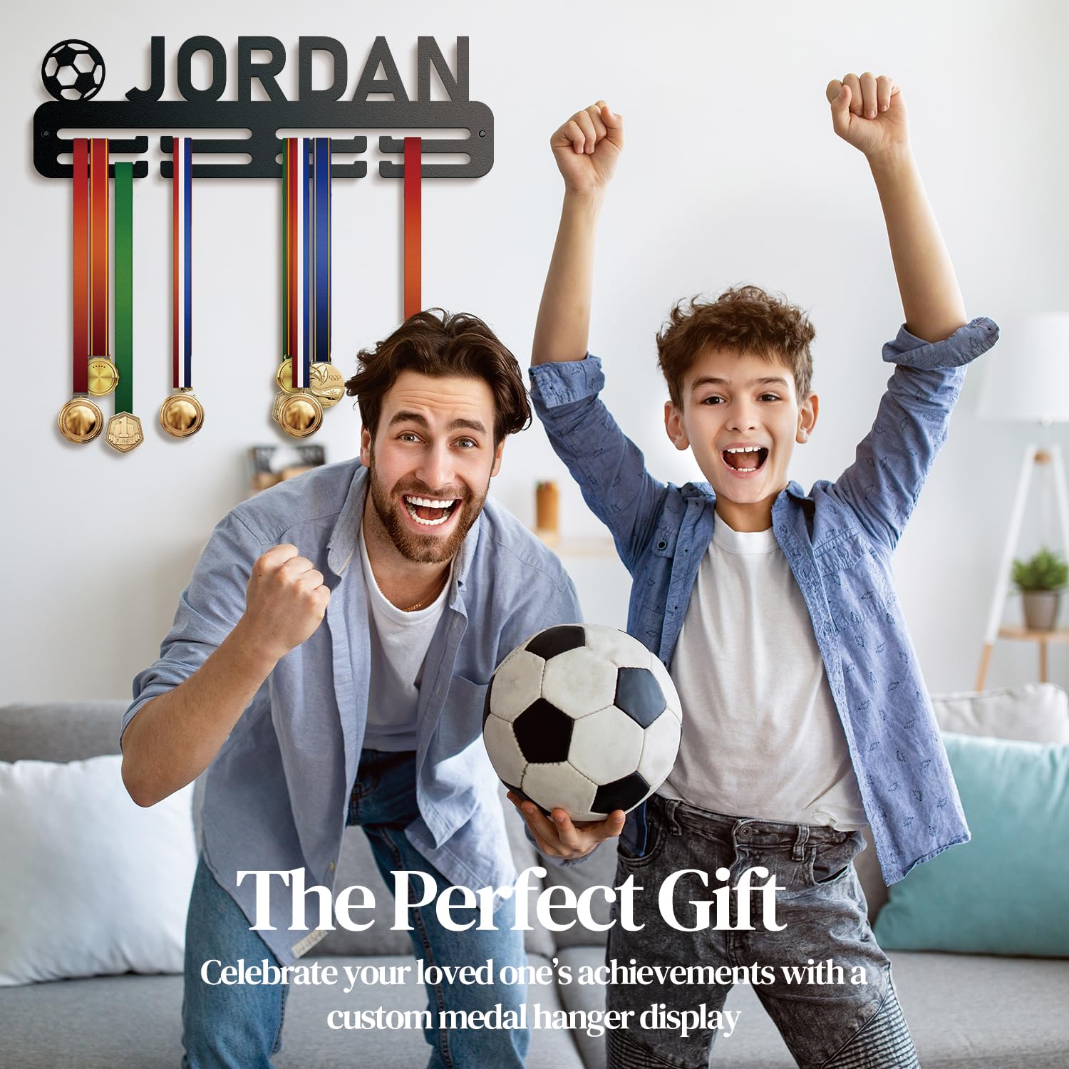 Medal Hanger Display Holder Rack for Awards or Ribbons, Personalized Sports Medal Display, Race Medal Hanger Display Medal Holder for Wall, Custom Trophy and Medal Display Shelf 1 printlight
