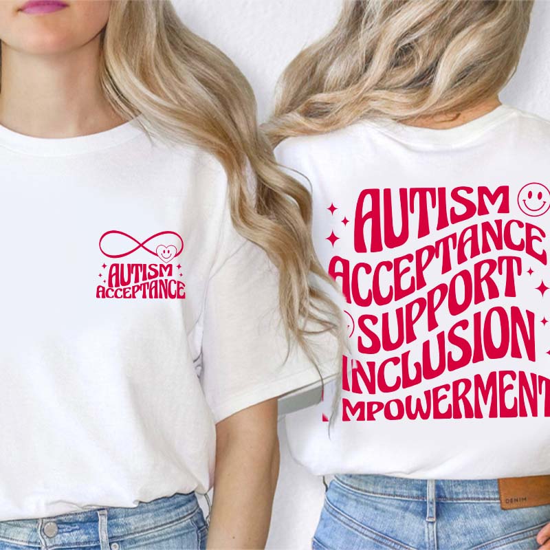 Autism Acceptance Teacher Two Sided T-Shirt 2MAT88