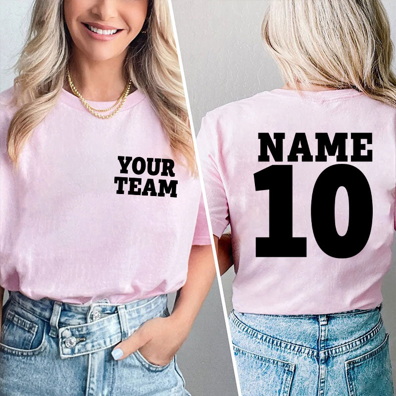 Personalized Team Name And Number Team Teacher Two Sided T-Shirt 2MAT88