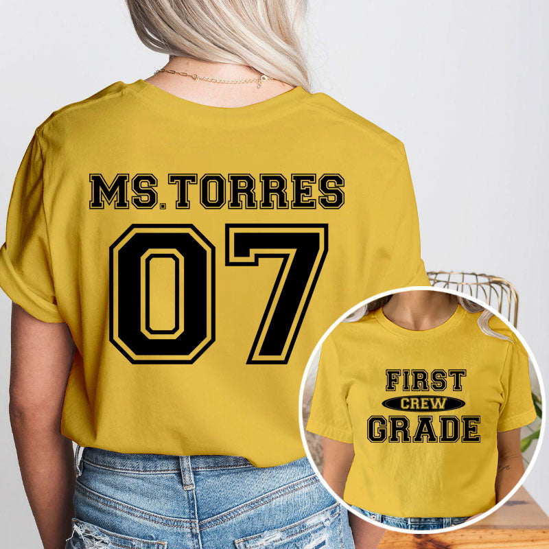 Personalized Flower Book Teach Them Watch Them Grow Teacher Two Sided T-Shirt 2MAT68