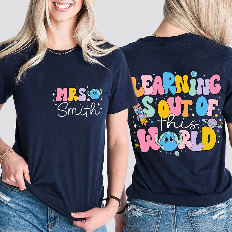 Personalized My Students Are All Shining Stars Teacher Two Sided T-Shirt 2MAT68