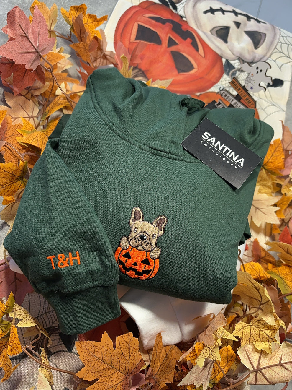 Halloween cute Pumpkin dog sweatshirt, hoodie EMHA0909S