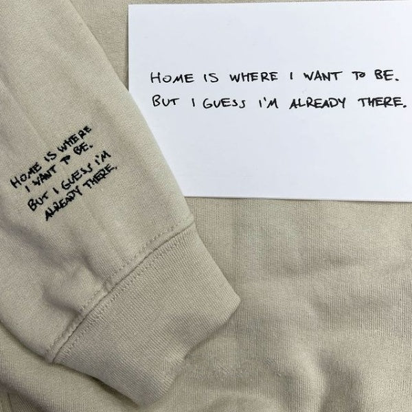 Embroidered Handwriting Sweatshirt, Hoodie em5