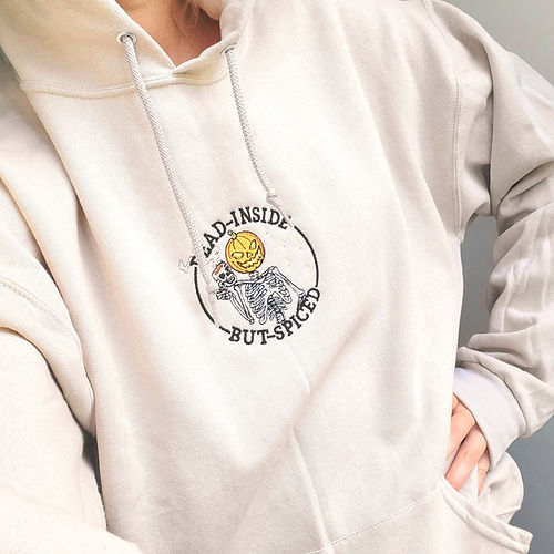 Halloween Embroidered Sweatshirt  Skeleton dead inside sweatshirt hoodie EMHA2608