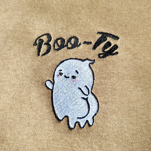 Halloween Embroidered Sweatshirt or Hoodie  Cute Ghost Boo-Ty EMHA2608