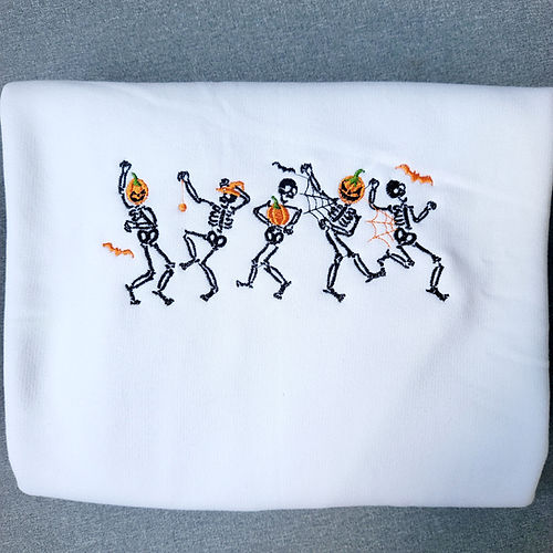 Halloween Embroidered Sweatshirt  Dancing Skeletons sweatshirt or H EMHA2608