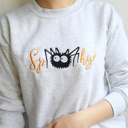 Halloween Embroidered Sweatshirt Spooky Season sweatshirt or Hoodie EMHA2608