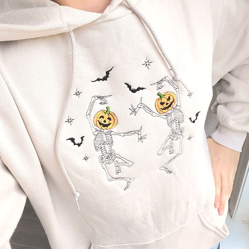 Halloween Embroidered Sweatshirt  Dancing Skeletons sweatshirt hoodie EMHA2608