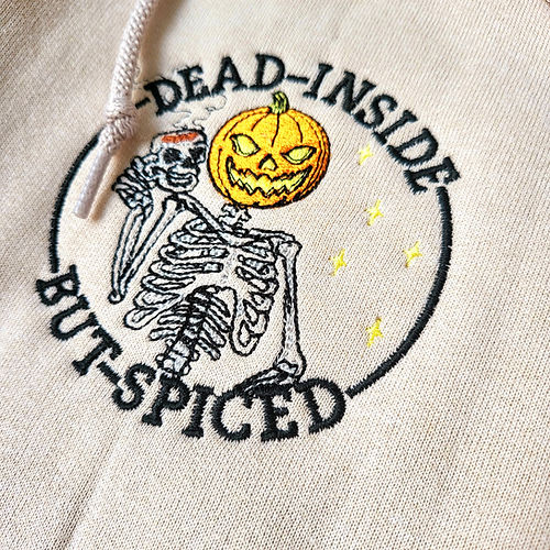 Halloween Embroidered Sweatshirt  Skeleton dead inside sweatshirt hoodie EMHA2608