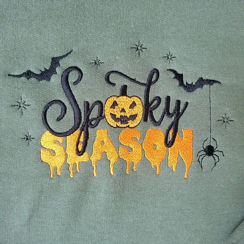 Halloween Embroidered Sweatshirt  Spooky Pumpkin Season sweatshirt or Hoodie EMHA2608