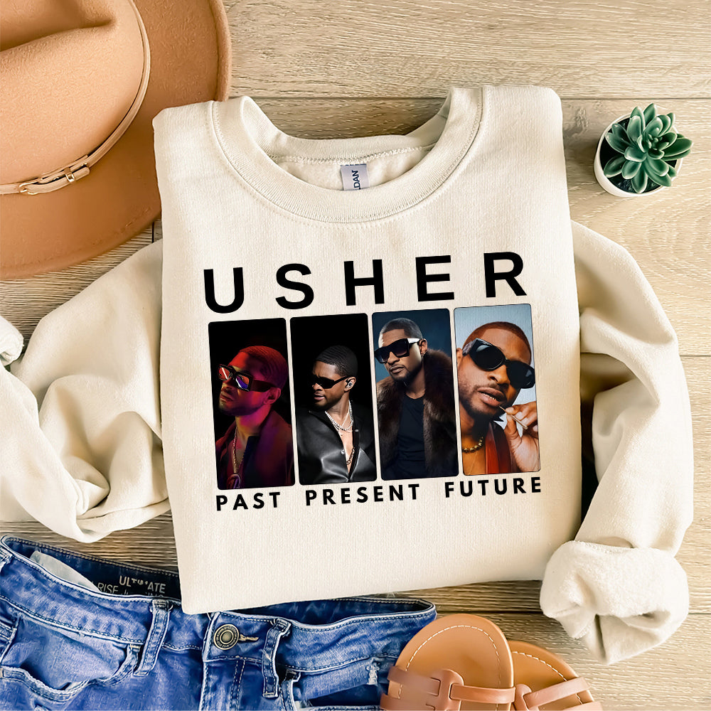 Usher Tee, Vintage Past Present Future, Usher Tour Tee, Usher Merch, Usher Concert ,Usher Tour T-shirt, Retro Shirt, Usher Show, Usher Fan T8