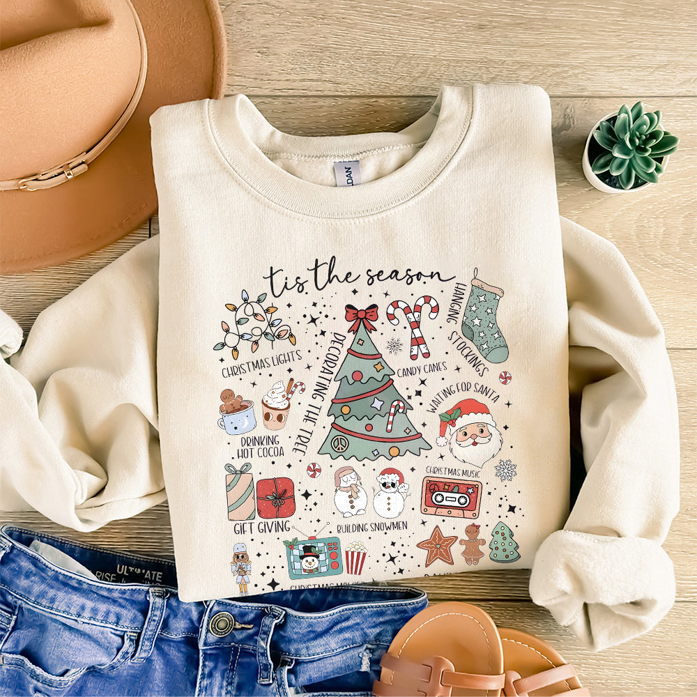 Retro Christmas Png, Xmas Png, Tis The Season Christmas Png, Cute Santa Holiday Sublimation Design, Trendy Festive Png, Hot Cocoa Png S228 SNA
