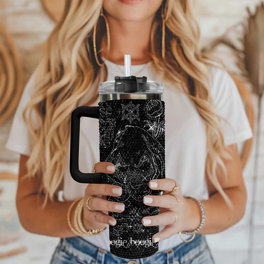 Halloween Rhinestone 40oz Tumbler, Horror Bling Ghost 40oz Cup With Lid Straw, Halloween Glitter Tumbler TUM2908