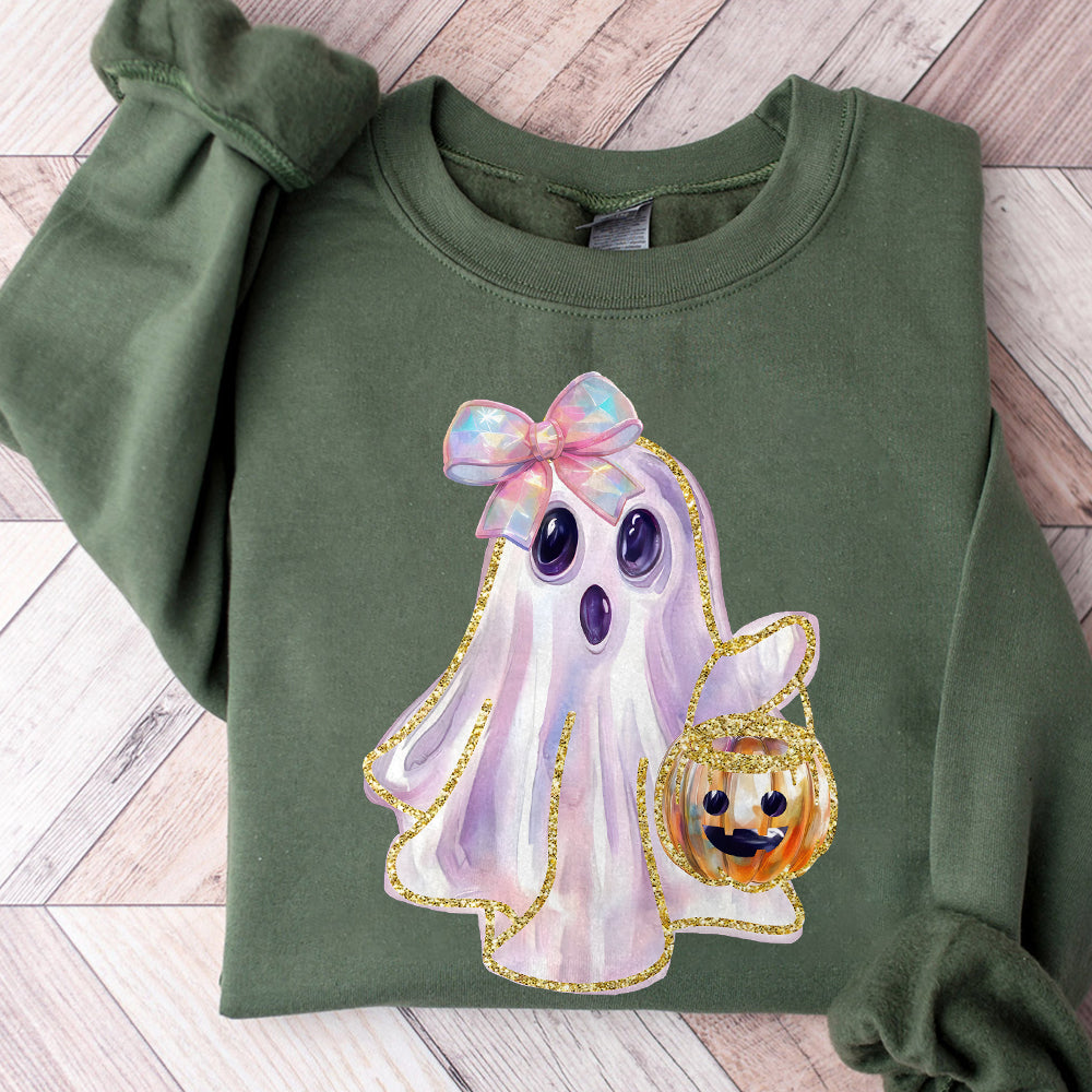 Ridescent Peeking Ghost Pumpkin Png, Howdy Fall Pumpkin Png, Coquette Halloween Design, Iridescent Ghost Pumpkin Design, Halloween Png PNG2709 08 NPN