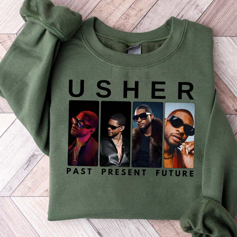 Usher Tee, Vintage Past Present Future, Usher Tour Tee, Usher Merch, Usher Concert ,Usher Tour T-shirt, Retro Shirt, Usher Show, Usher Fan T8