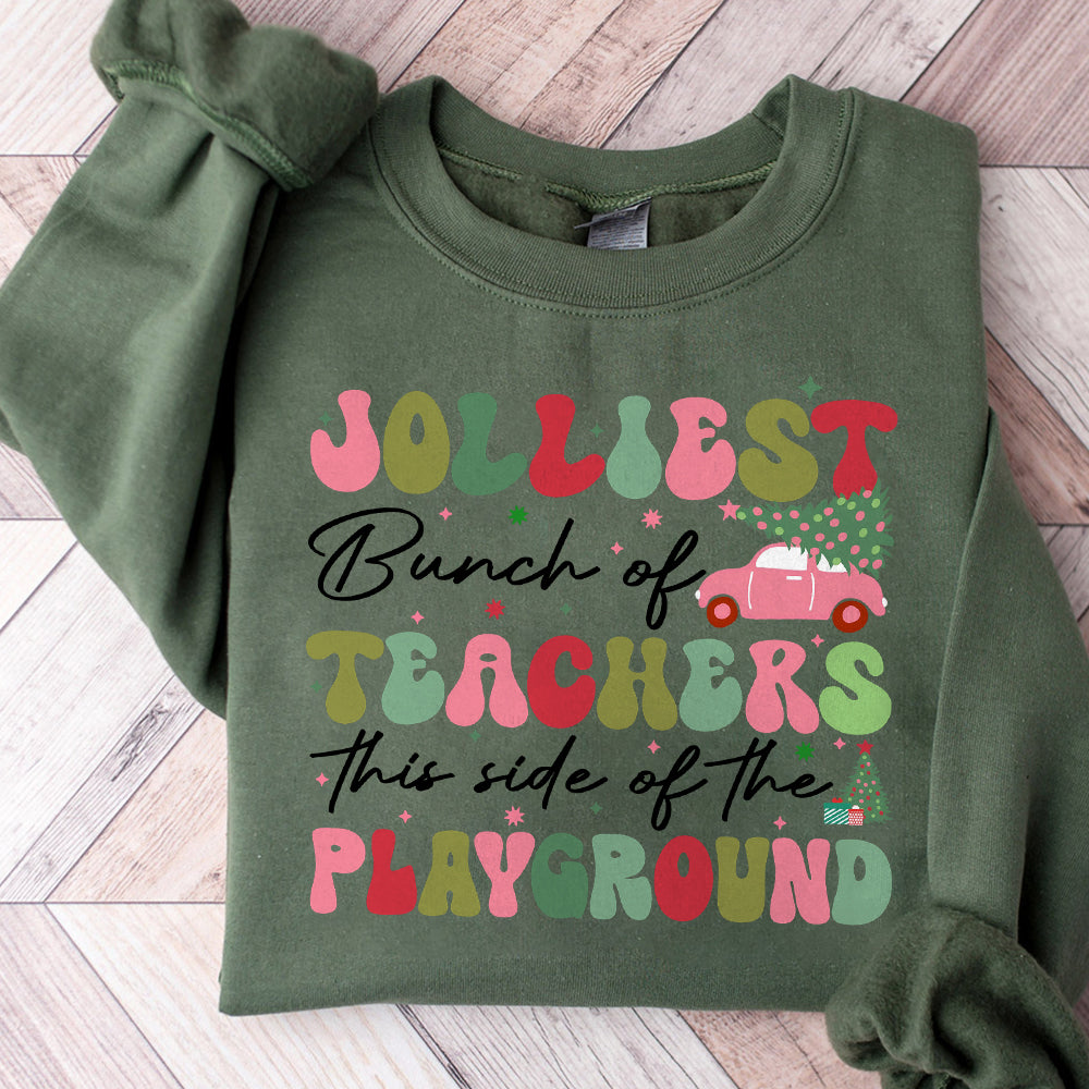 Jolliest Bunch of Teachers Png, Teacher Christmas Png, Funny Teacher Holiday Png, Teacher Team Png, Retro XMas Png, Teacher Christmas Png S242 a 091124