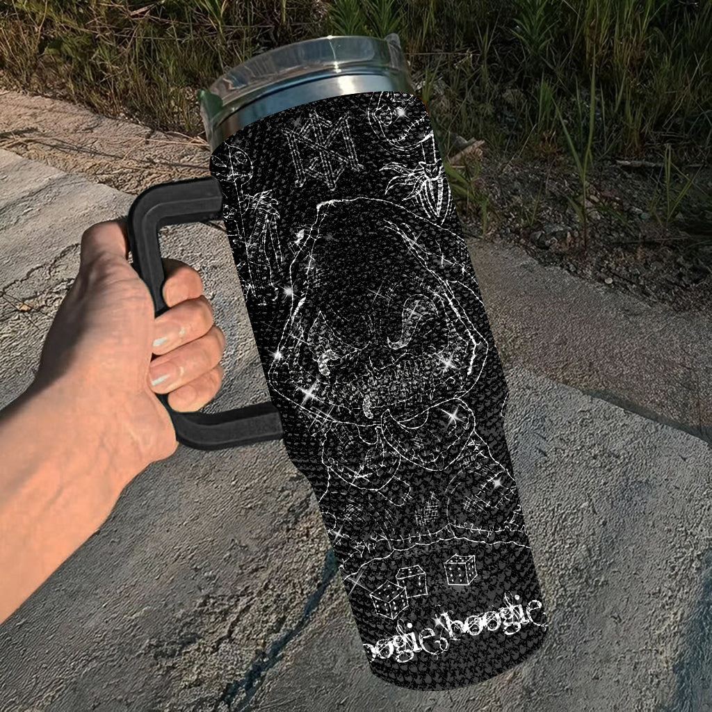 Halloween Rhinestone 40oz Tumbler, Horror Bling Ghost 40oz Cup With Lid Straw, Halloween Glitter Tumbler TUM2908