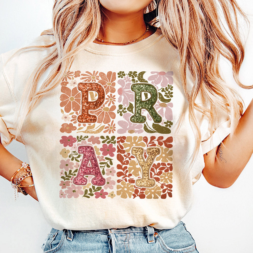 Glitter Pray Boho Floral Png, Boho Thanksgiving Png, Thanksgiving Png, Christian Cross Png, Bible Verse Png, Praying Mama Png, Religious Png S88 SACH26