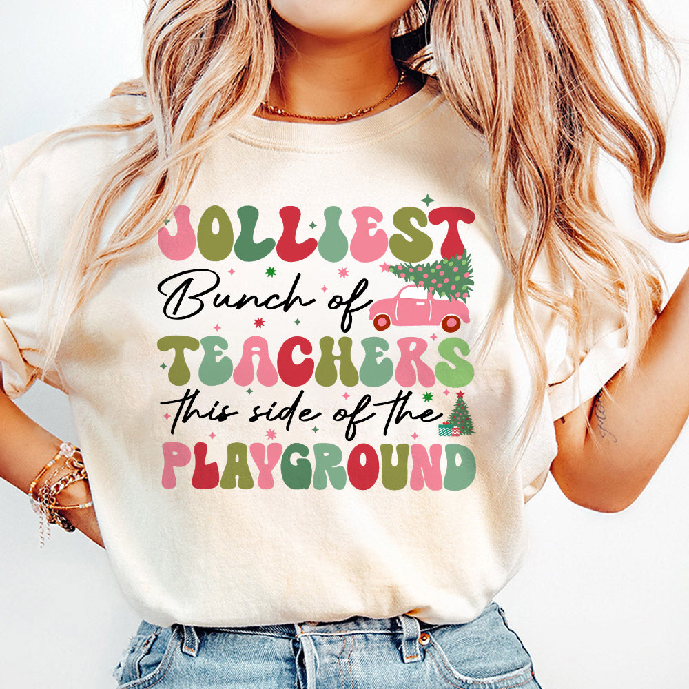 Jolliest Bunch of Teachers Png, Teacher Christmas Png, Funny Teacher Holiday Png, Teacher Team Png, Retro XMas Png, Teacher Christmas Png S242 a 091124