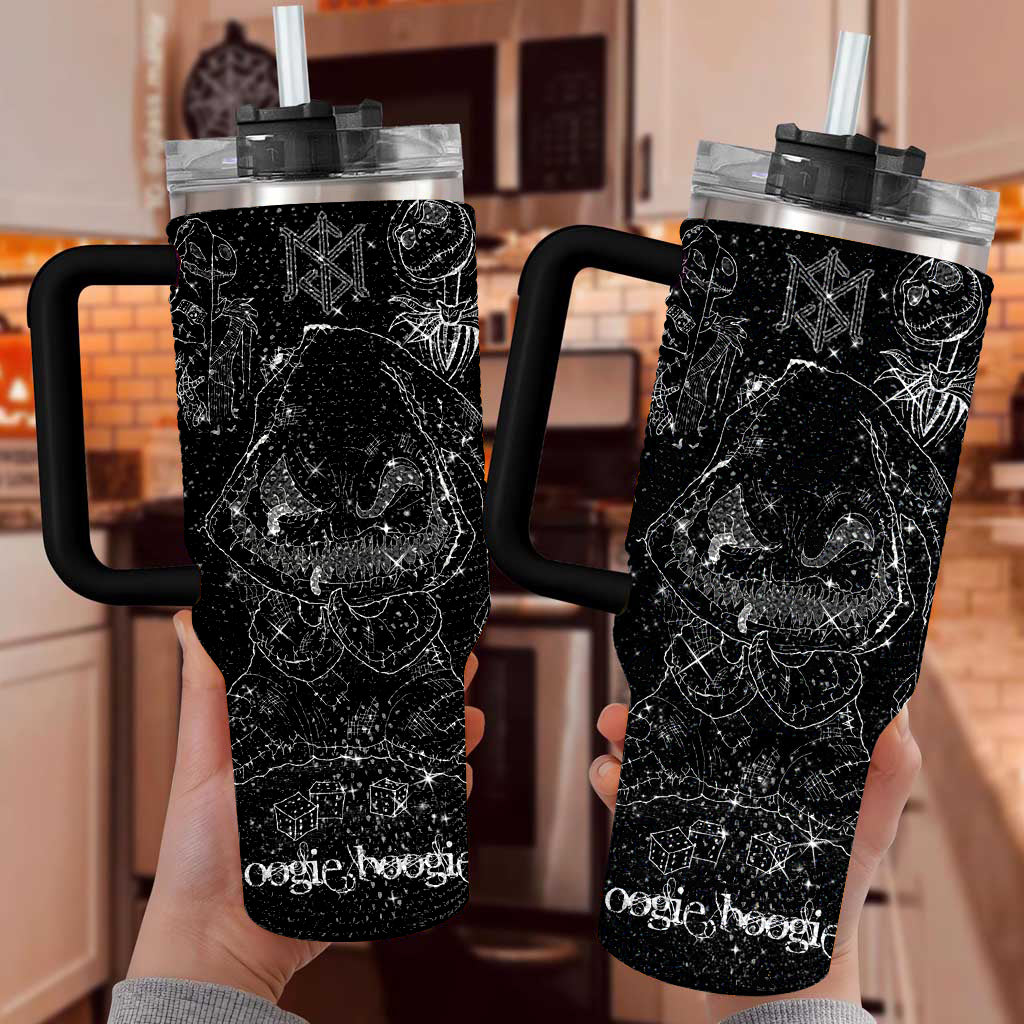 Halloween Rhinestone 40oz Tumbler, Horror Bling Ghost 40oz Cup With Lid Straw, Halloween Glitter Tumbler TUM2908