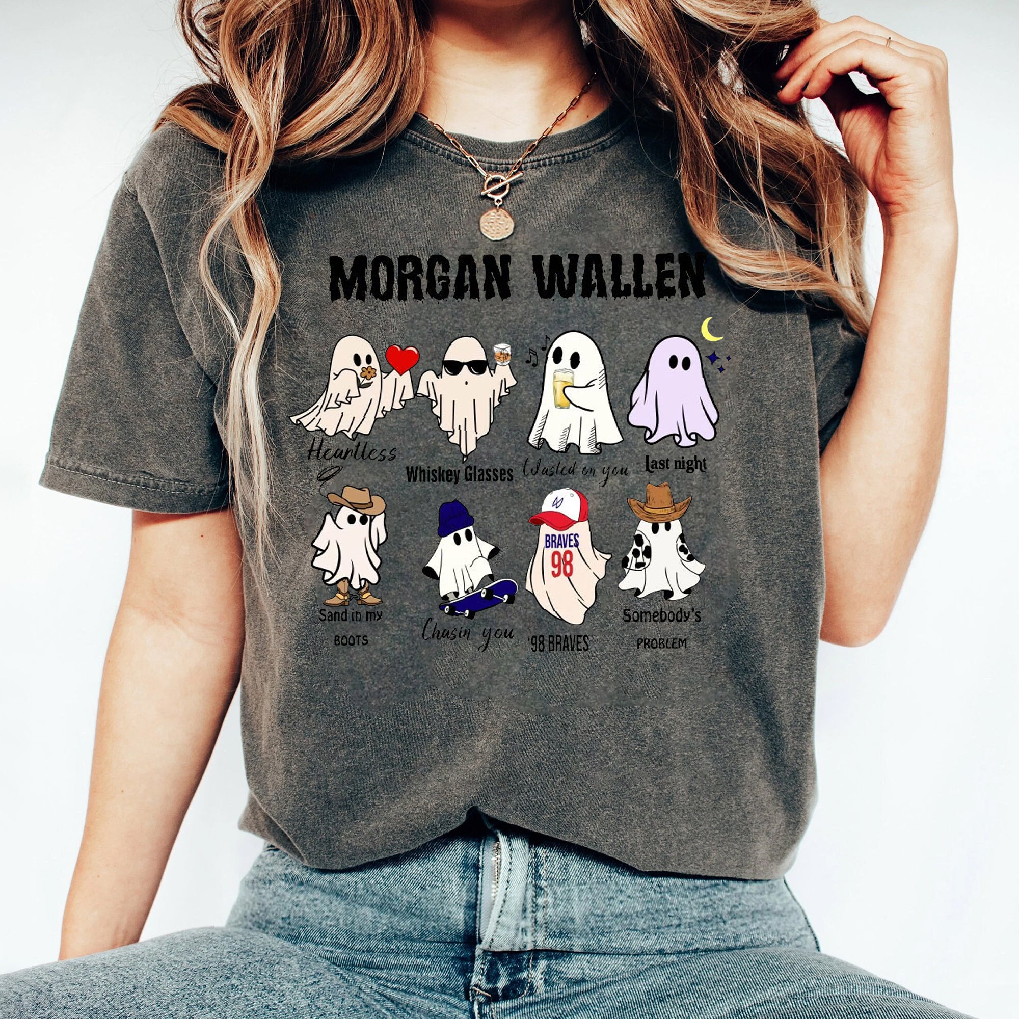 Morgan Wallen Halloween Sweatshirt, Halloween Ghost, Morgan Wallen Music, Wallen Ghost Shirt, Western Wallen Ghost Comfort Colors Shirt FFF