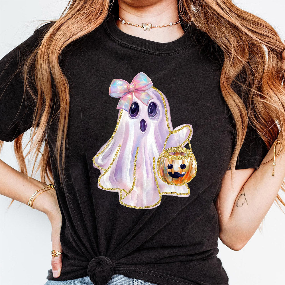 Ridescent Peeking Ghost Pumpkin Png, Howdy Fall Pumpkin Png, Coquette Halloween Design, Iridescent Ghost Pumpkin Design, Halloween Png PNG2709 08 NPN