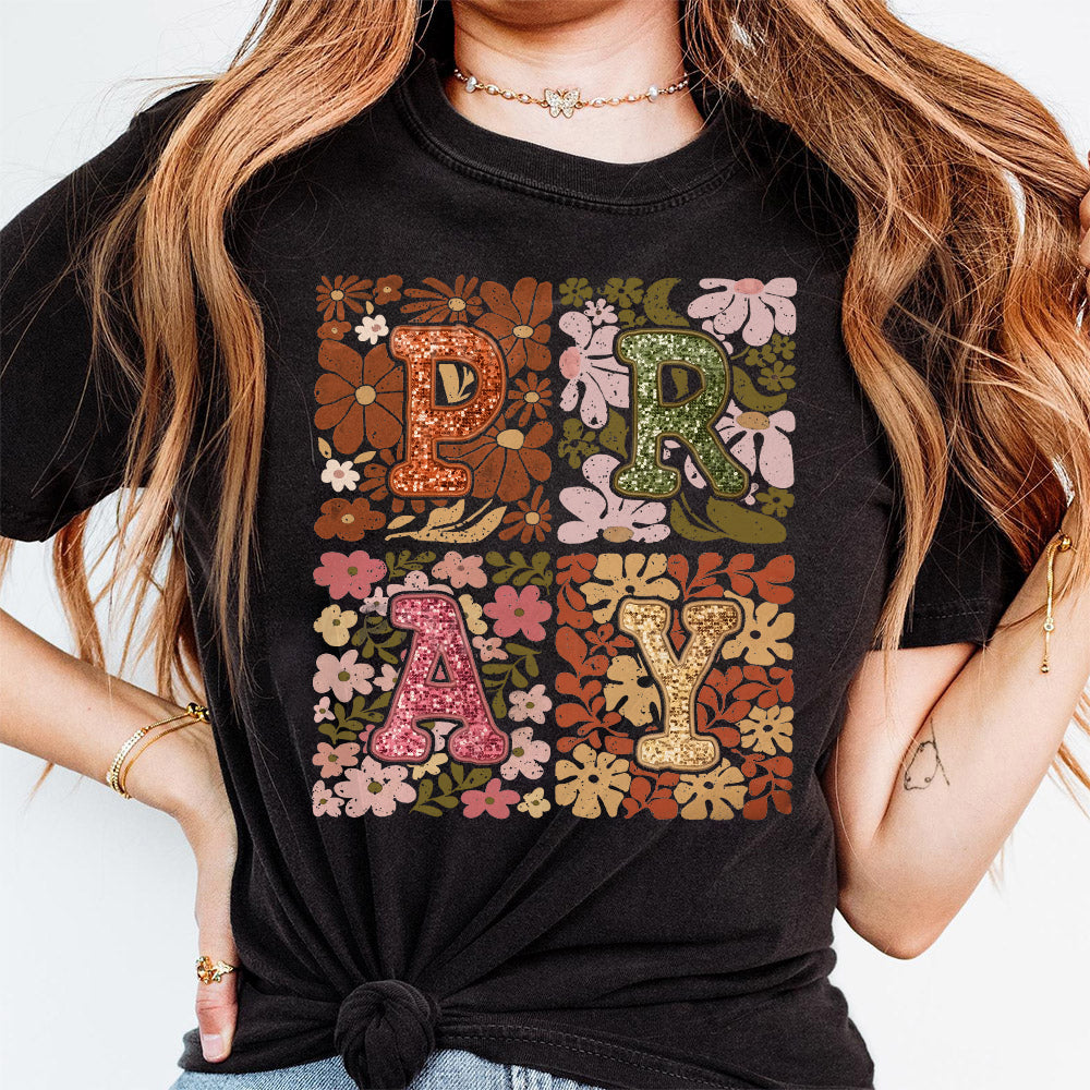 Glitter Pray Boho Floral Png, Boho Thanksgiving Png, Thanksgiving Png, Christian Cross Png, Bible Verse Png, Praying Mama Png, Religious Png S88 SACH26