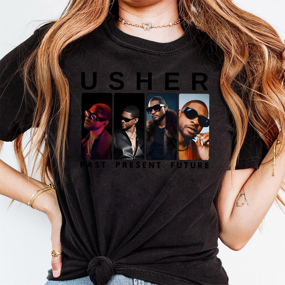 Usher Tee, Vintage Past Present Future, Usher Tour Tee, Usher Merch, Usher Concert ,Usher Tour T-shirt, Retro Shirt, Usher Show, Usher Fan T8