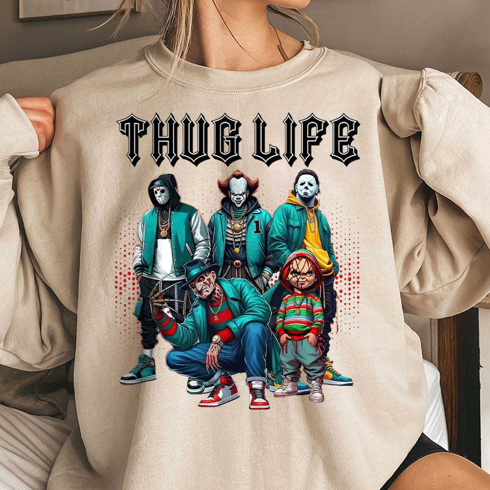 Thug Life Horror Movie Shirt, Friends Horror Characters Shirt, Horror Movie Killers Shirt, Scary Shirt, Halloween Shirt, Friend Horror Shirt  HW2008 08