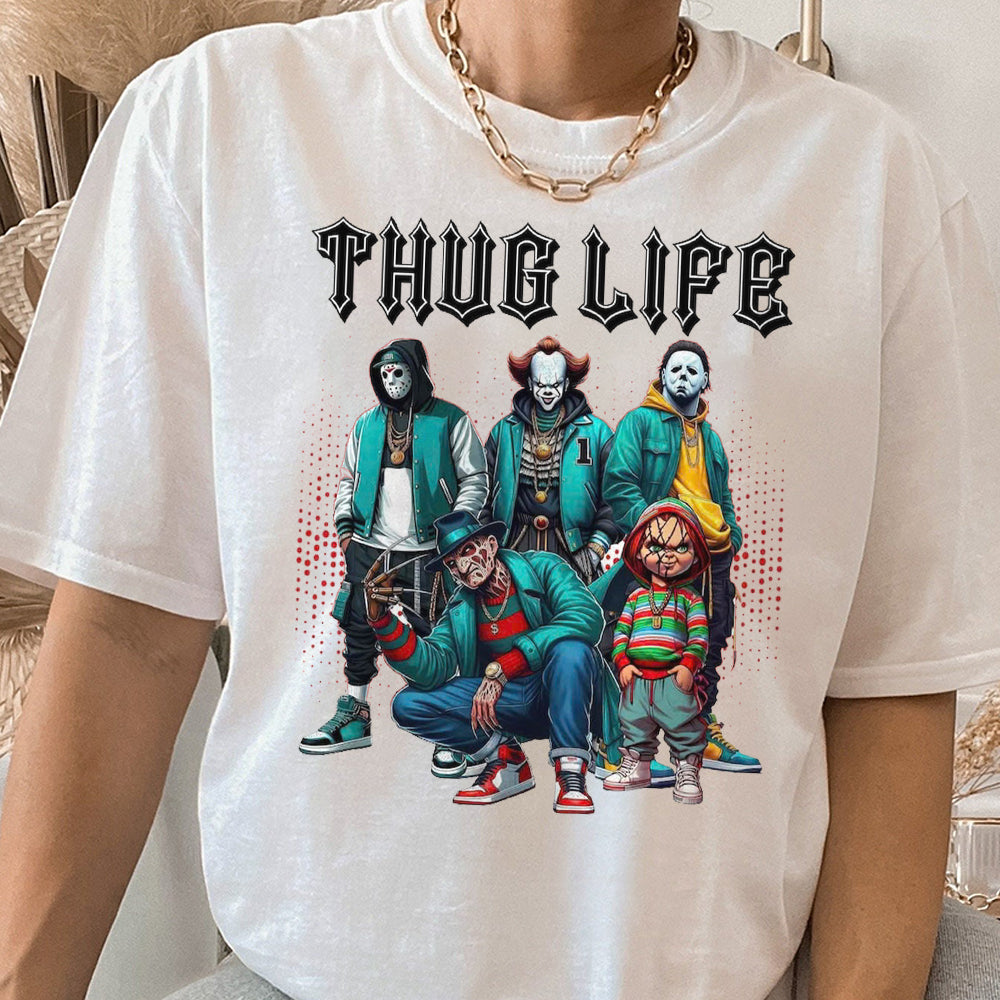 Thug Life Horror Movie Shirt, Friends Horror Characters Shirt, Horror Movie Killers Shirt, Scary Shirt, Halloween Shirt, Friend Horror Shirt  HW2008 08